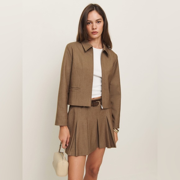 Reformation Brynlee Two Piece In Camel, brand new, never worn, No flaws. - Picture 3 of 16